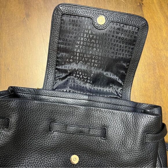 Kate Spade Black Leather Backpack Chester Street Kacy Genuine Pebbled Purse - Picture 10 of 10